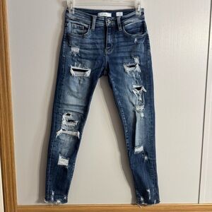 KanCan Mid Rise Ankle Skinny Jeans Size 00